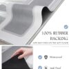 Non-Slip Quick Dry Bathroom Rug – Thin, Absorbent, Stain-Resistant Bath Mat 17"x27", Grey - Image 3