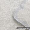 Microfiber Bath Rug 32"x20" – White with Blue Scalloped Trim, Cute Preppy Style, Non-Slip & Absorbent - Image 3