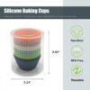 24-Pack Reusable Silicone Cupcake Liners – 2.75" Nonstick Muffin Baking Cups, Multicolor, Easy-Clean Molds for Parties & Holidays - Image 3