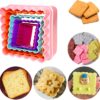 5-Pack Square Cookie & Biscuit Cutter Set – Double-Sided Plastic, Multi-Size, Random Colors - Image 4