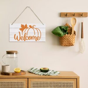Give Thanks Turkey Door Hanger – Wooden Thanksgiving Wreath for Front Porch Decor