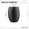 Set of 4 Black Stainless Steel Tumblers – 16oz Shatterproof Hammered Drinkware for Wine, Water & Cocktails - Image 2