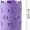 2-Pack 20oz Glass Tumblers – Bamboo Lids, Straws & Silicone Sleeves (Purple Shell) - Image 4