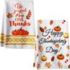 2pcs Thanksgiving Kitchen Towels – Fall Pumpkin Hand Towels for Holiday Decor - Image 7