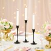 Black Candle Holder Set – 6 Pcs Tapered Candle Sticks for Weddings, Parties & Home Décor - Image 3