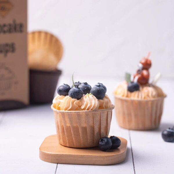 50pcs Natural Parchment Cupcake Liners – 3.5oz Heavy-Duty Baking Cups for Muffins & Desserts