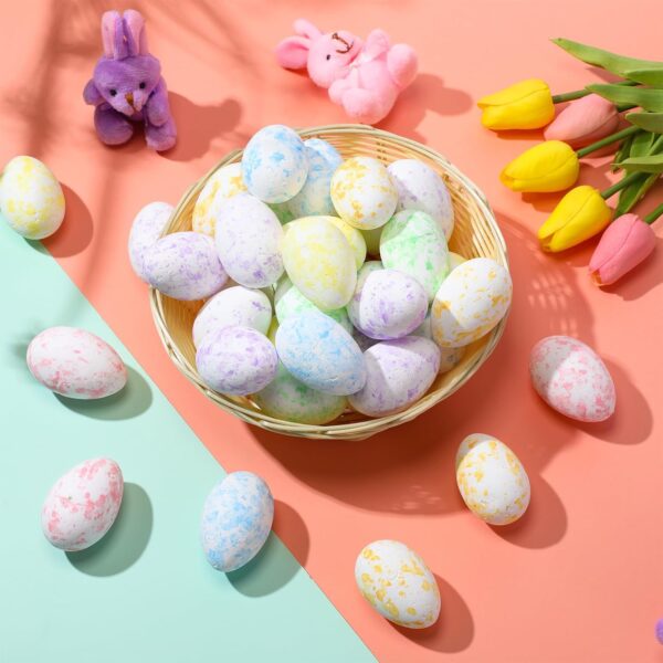 120 Pcs 2.36" White Speckled Foam Easter Eggs for Crafts & Decor