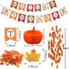 Give Thanks Fall Banner Set – Pumpkin, Garland & Honeycomb Decorations - Image 4