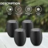 Set of 4 Black Stainless Steel Tumblers – 16oz Shatterproof Hammered Drinkware for Wine, Water & Cocktails - Image 7