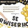 Older Wiser Hotter Banner – Set of 3 Pre-Strung Black Glitter Signs for Milestone Birthdays - Image 2