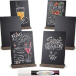 6-Pack Mini Chalkboards – Vintage Wooden Table Signs for Weddings & Décor
