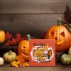 Thanksgiving Gnome Box Sign – 5"x5" Pumpkin & Sunflower Fall Decor - Image 3