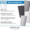 Set of 12 20oz Unbreakable Plastic Tumblers – Grey Stone, BPA-Free, Dishwasher Safe - Image 2
