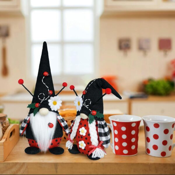 Ladybug Gnomes Spring Decorations for Home – Birthday & Summer Tiered Tray Decor, Garden Gifts for Women