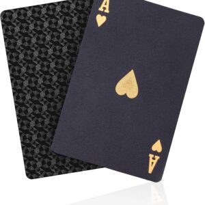 Waterproof Plastic Playing Cards – Black Diamond Poker Deck, Durable & Gift-Ready