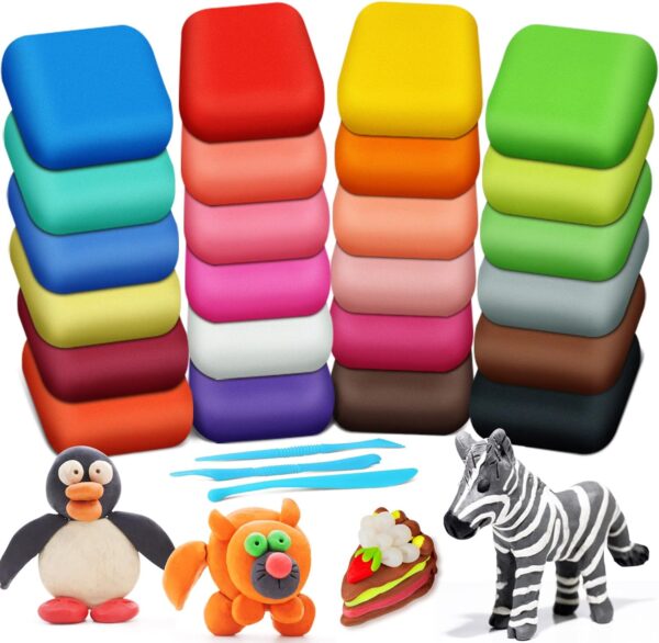 Magic Clay Air Dry Modeling Clay Set – 24 Colors with Tools for Kids (Ages 3-8+)        4o mini
