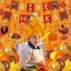 Thanksgiving Party Decor Set – Banner, Swirls, Balloons, Foil Curtain & Pom Poms - Image 2