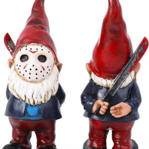 Horror Garden Gnomes – Halloween Table & Bookshelf Décor for Indoor Display