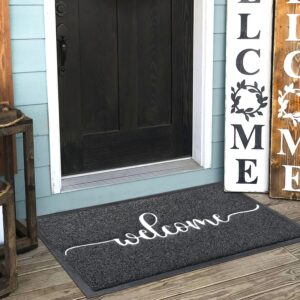 Large 36"x24" Non-Slip Welcome Mat – Black Indoor/Outdoor Doormat