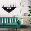 Bat Wall Shelf – Black Floating Shelves with 3 Hooks for Goth, Halloween, or Bedroom Décor - Image 6