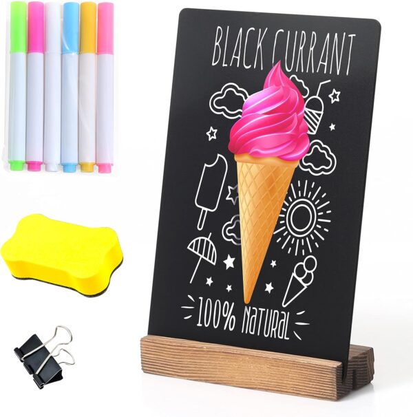 Chalkboard Sign – 8.7x12” Family Message Board with Base for Home Décor