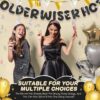 Older Wiser Hotter Banner – Set of 3 Pre-Strung Black Glitter Signs for Milestone Birthdays - Image 7