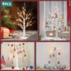 4-Pack 2FT Lighted Birch Trees – Warm White LEDs, Timer, USB/Battery Powered - Image 5
