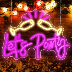 Dimmable “Let’s Party” Neon Sign – LED Light for Wedding, Bachelorette & Birthday Décor