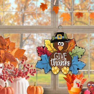Thanksgiving Turkey Door Sign – Fall Wood Hanger for Porch or Wall Decor