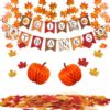 Give Thanks Fall Banner Set – Pumpkin, Garland & Honeycomb Decorations - Image 5