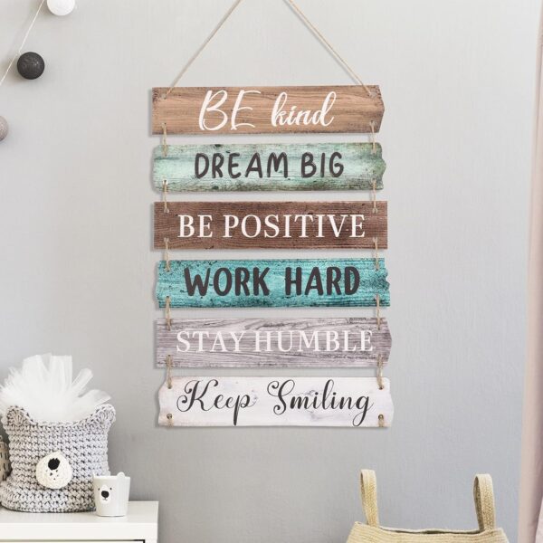 6pcs Rustic Wall Plaque Signs – Inspirational Farmhouse Decor (Retro)