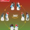 Set of 2 Snowman Figurines – 5" Resin with Lighted Tree & Wreath – Indoor Christmas Decor - Image 2