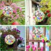 Hello Spring Door Sign – 11.8" Colorful Flower Welcome Wreath - Image 5