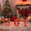 3-Piece 8.5" Red Marquee Christmas Decor – Battery Operated Indoor Set - Image 2