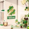 Spring Shamrock Wreath – 12" Welcome Sign for Front Door - Image 7