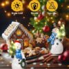 Set of 2 Snowman Figurines – 5" Resin with Lighted Tree & Wreath – Indoor Christmas Decor - Image 7
