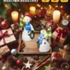 Set of 2 Snowman Figurines – 5" Resin with Lighted Tree & Wreath – Indoor Christmas Decor - Image 3
