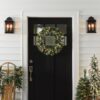 Pre-Lit 24" Crestwood Spruce Wreath with Lights & Frosted Accents - Image 3