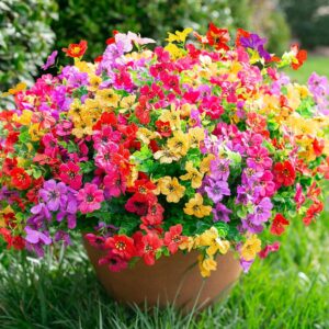 12 Bundles Artificial Daisy Flowers – UV Resistant Faux Plants for Outdoor Spring & Summer Decor