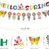 Hello Spring Flower Banner – Glittery Easter Garland for Mantel & Fireplace Decor - Image 3