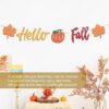Hello Fall Burlap Banner – Pre-Assembled Orange Thanksgiving Streamer for Mantel & Autumn Decor - Image 3
