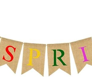 Hello Spring Burlap Banner – Jute Flower Garland for Party & Home Decor