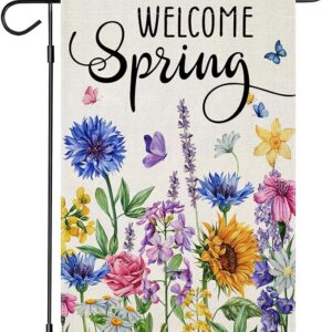Welcome Summer Garden Flag – 12x18" Double-Sided Wildflower Outdoor Decor