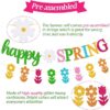 Happy Spring Banner – Glitter Garland & Flower Bouquet for Kids' Party Decor - Image 3