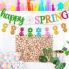 Happy Spring Banner – Glitter Garland & Flower Bouquet for Kids' Party Decor - Image 4
