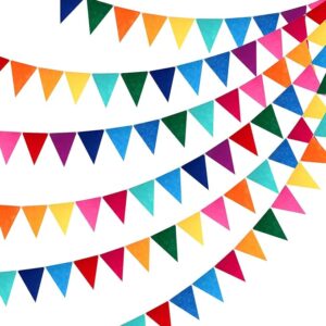 Outus 6-Pack Rainbow Pennant Banners – Multicolor Triangle Garland for Carnival, Birthday & Festival Decor