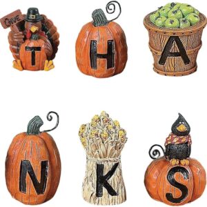 Resin "Give Thanks" Blocks (Set of 6) Fall Home Decor