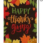 Happy Thanksgiving Garden Flag – 12x18" Double-Sided Burlap with Pumpkins & Autumn Leaves