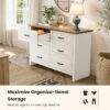 6-Drawer Farmhouse Dresser – 47.2" Wide, Rustic Wood - Image 3