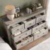 7-Drawer Dresser – Modern Wood Chest with Metal Handles - Image 4